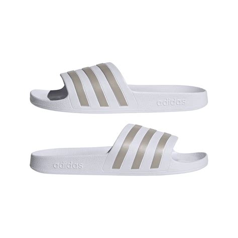 adidas wit goud slippers|Adidas 3 strips dames.